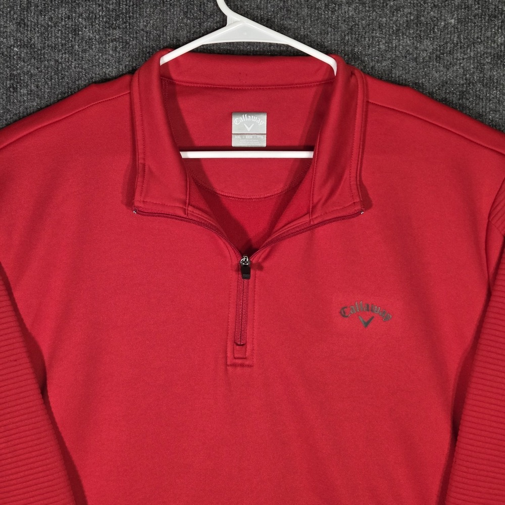 Callaway Golf 1/4 Zip Pullover Jacket Mens XXL Red Performance Stretch Athletic